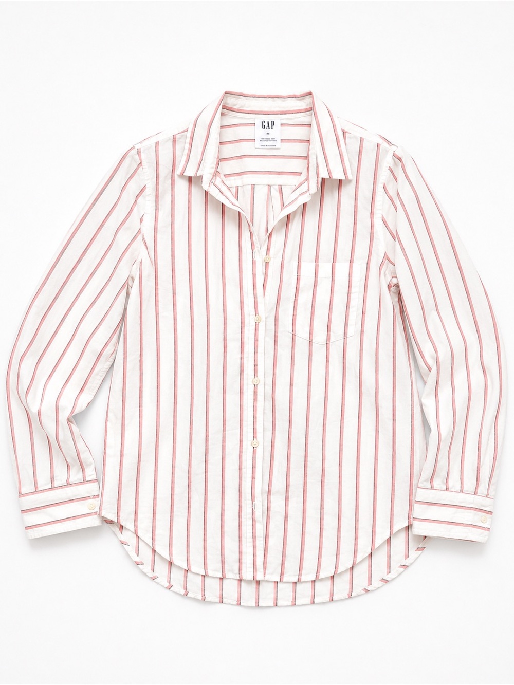 GAP White Shirt with Pink Stripes